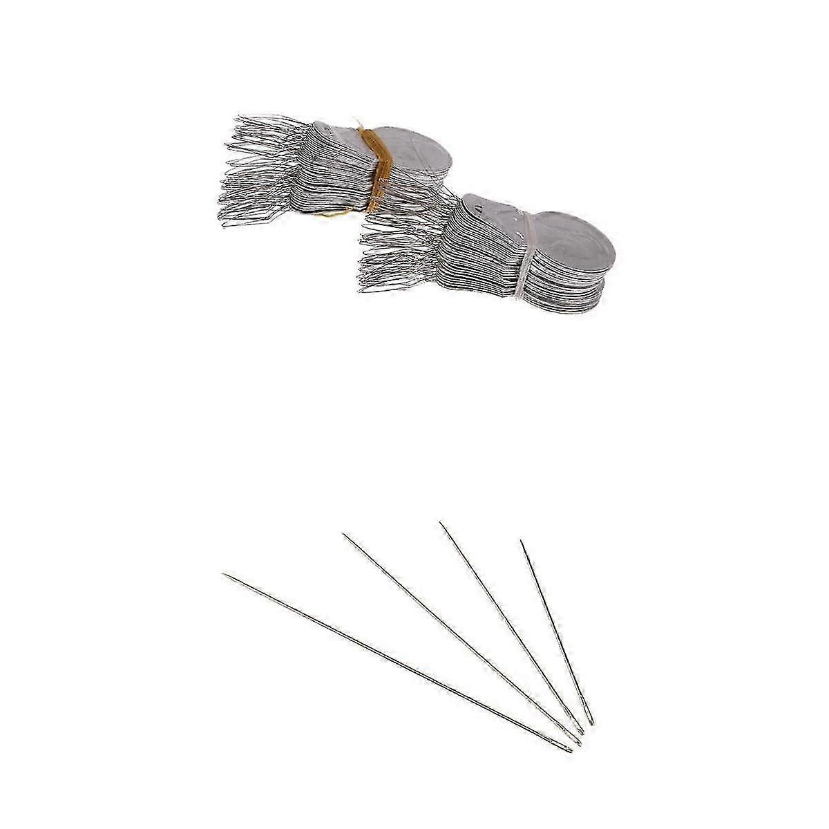 4 Specs Hand Sewing Darning Needles & Needle Threader Stitch Insertion Tools PL