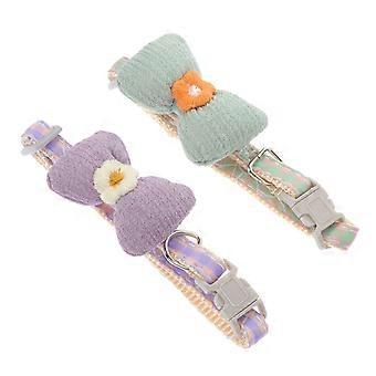 Decorative Pet Cat Collar with Adjustable Flower Patterns 6Pcs Kitten Bowknot Collar