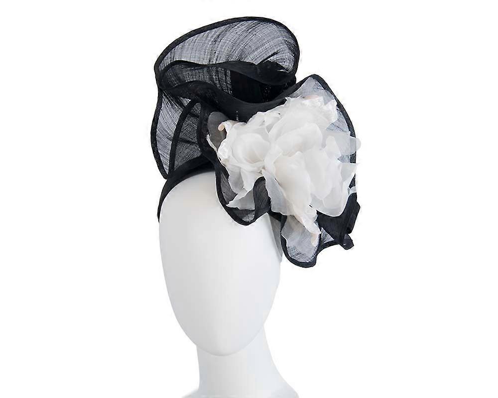 Bespoke large black & white fascinator S190BW