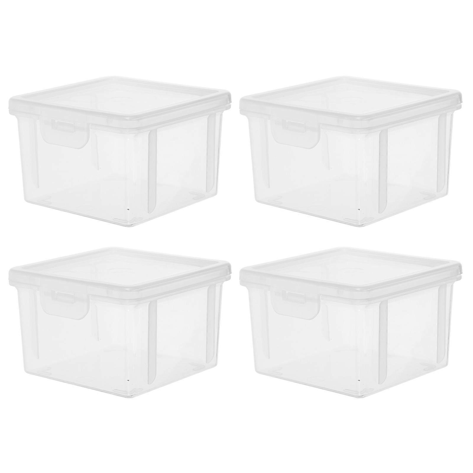 Bread Storage Container for Storage 4Pcs Airtight Plastic Bread Box Transparent