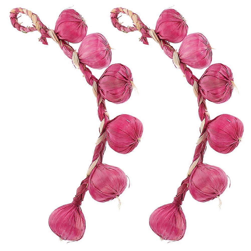 Garlic String Decor Fake Garlic String for Photo Prop 2 Strings