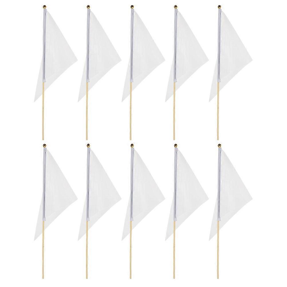 Marking Flags Garden Flags for Decoration Triangular Design 10Pcs White