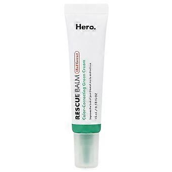 Hero Cosmetics, Rescue Balm + Red Correct, Color-Correcting Green Cream, 0.5 fl oz (15 ml)