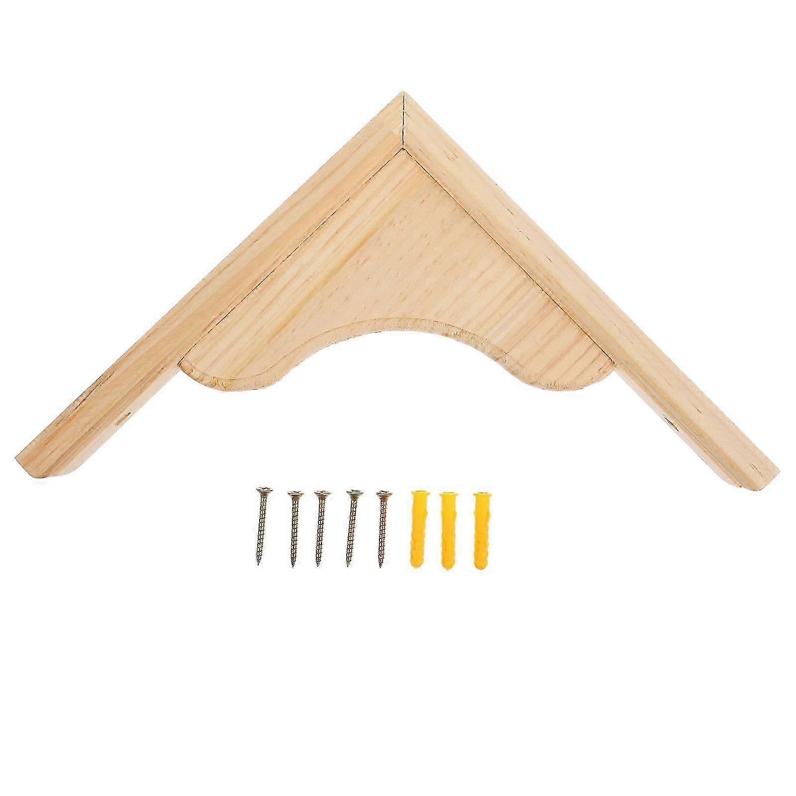 Triangular Wall Bracket 2pcs Wooden Decorative Shelf Support Floating Triangle Shelf Bracket Set