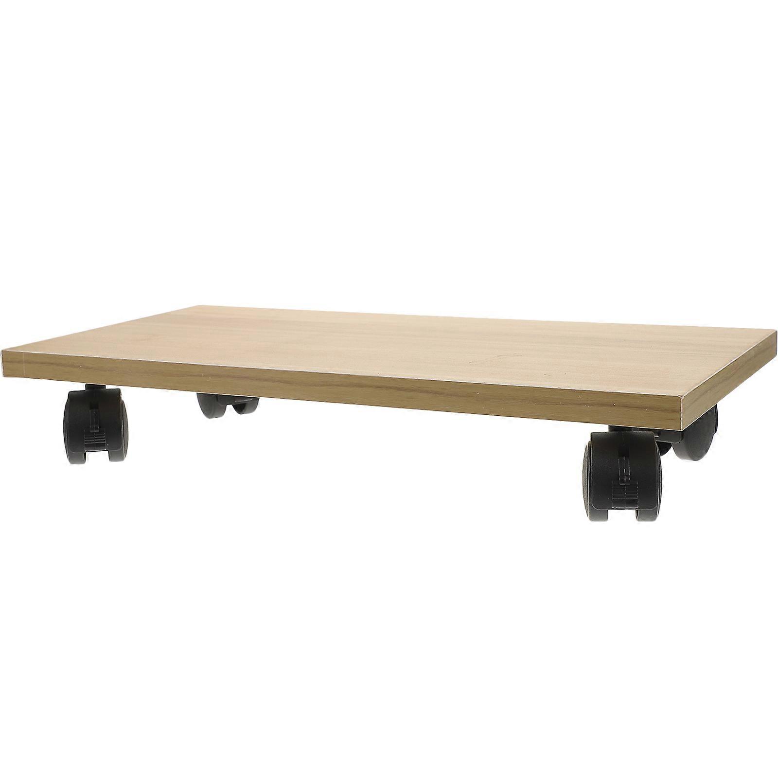 Movable Wood Base Bracket With Universal Wheel Moving Stand Computer Host Stand