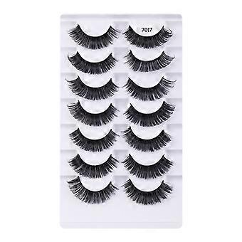 Falsche Wimpern 7 Paare - Natürliche wasserdichte dicke flauschige falsche Wimpern Kunstnerz Wimpern