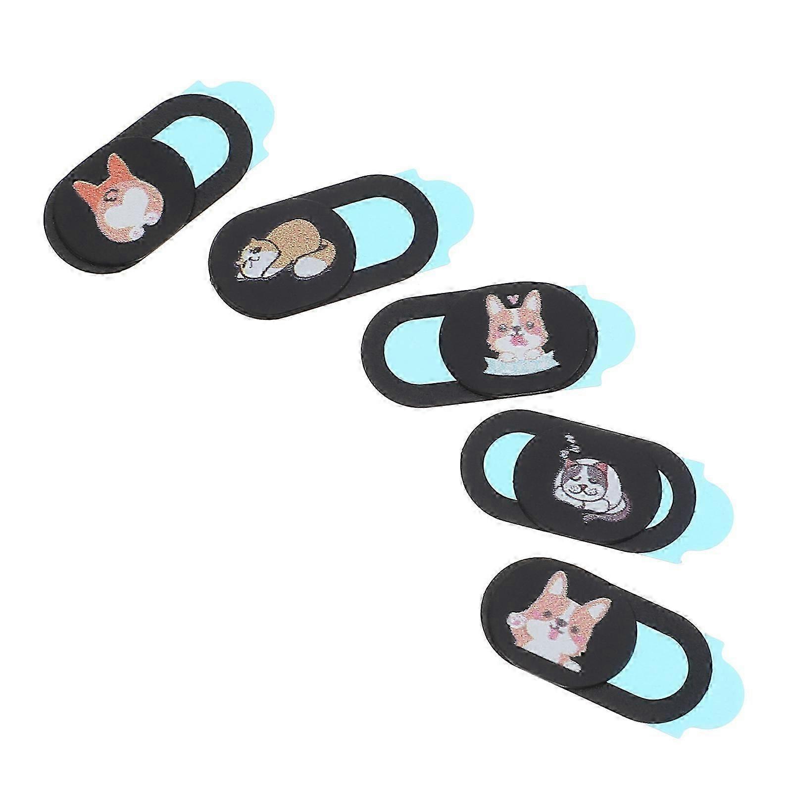 Cat Pattern Webcam Privacy Protector Slide Cover, Ultra-Thin Laptop Camera Privacy Slider, 5 Pack