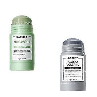 Two pack BARUBT Wormwood Volcanic Mud facial mask Stick Deep and Gentle Cleaning Blackhead Removing Repair Facial Care Mask