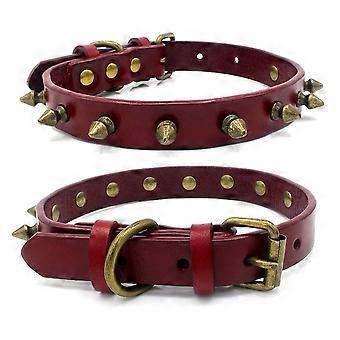 1Kpl collier pour animaux de compagnie clout en cuir rglable -collier anti-morsure m