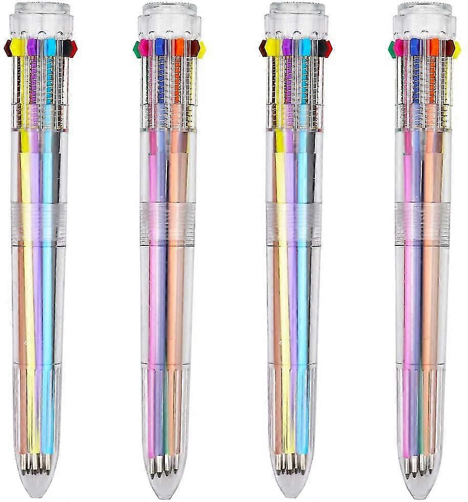 Multicolor Pens Retractable Ballpoint Transparent Barrel Ballpoint Pen