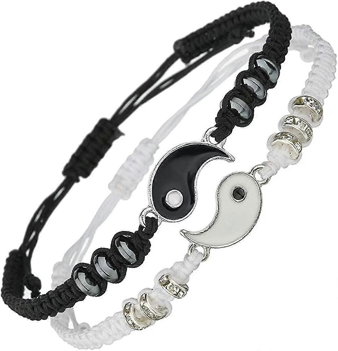 Bracelet,2 Matching Yin Yang Adjustable String Bracelet Friendship Relationship