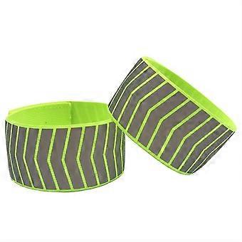 1/2pcs Reflective Safety Bracelet with  Visibility Elastic Adjustable Strap for Night Running Cycling