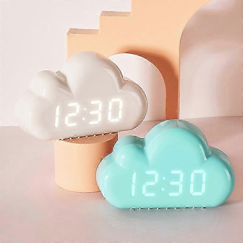 Cute Cloud Shape Voice-activated LED Bedside Alarm Clock