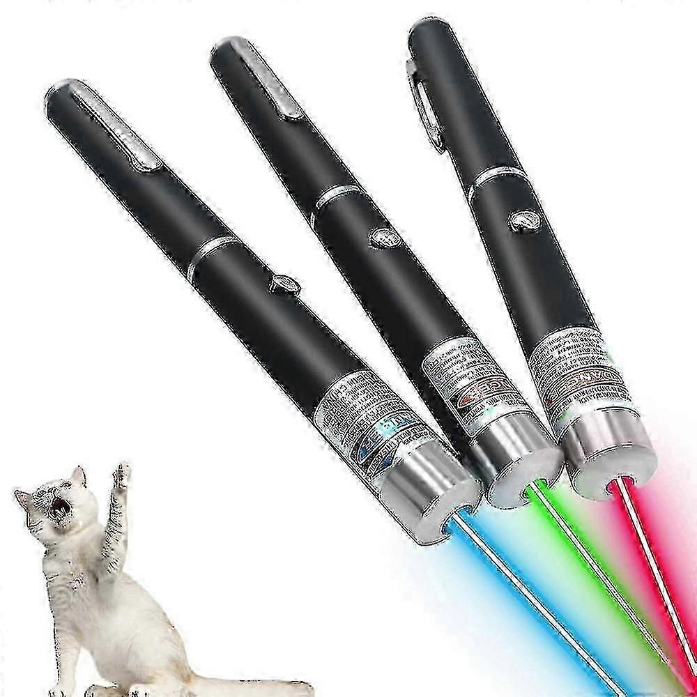 Cat Exercise Toys, 3 Pack LED Laser Pointers, Green/Red/Blue/Purple