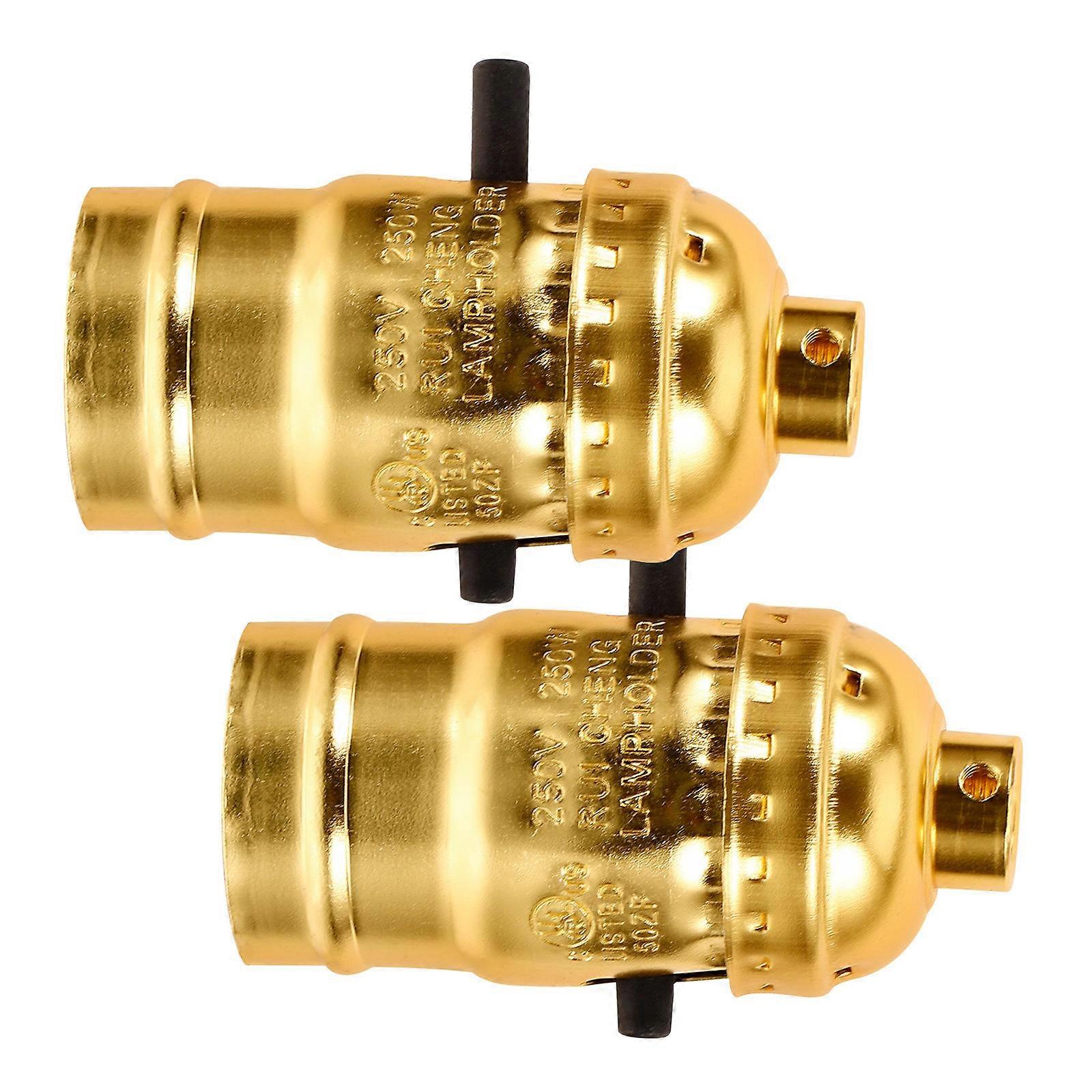 2pcs E26 Push-plug Switch Lamp Holder Push-type Socket Lamp Socket Lamp Accessory