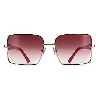 Salvatore Ferragamo SF302SL aurinkolasit 049 hopeanpunainen punainen liukuvärjäys