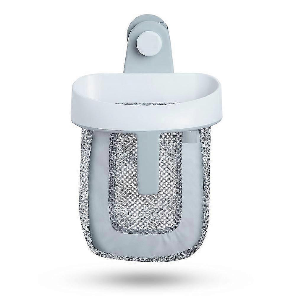 Hanging Bath Toy Storage with Quick Drying Mesh, White & Gray