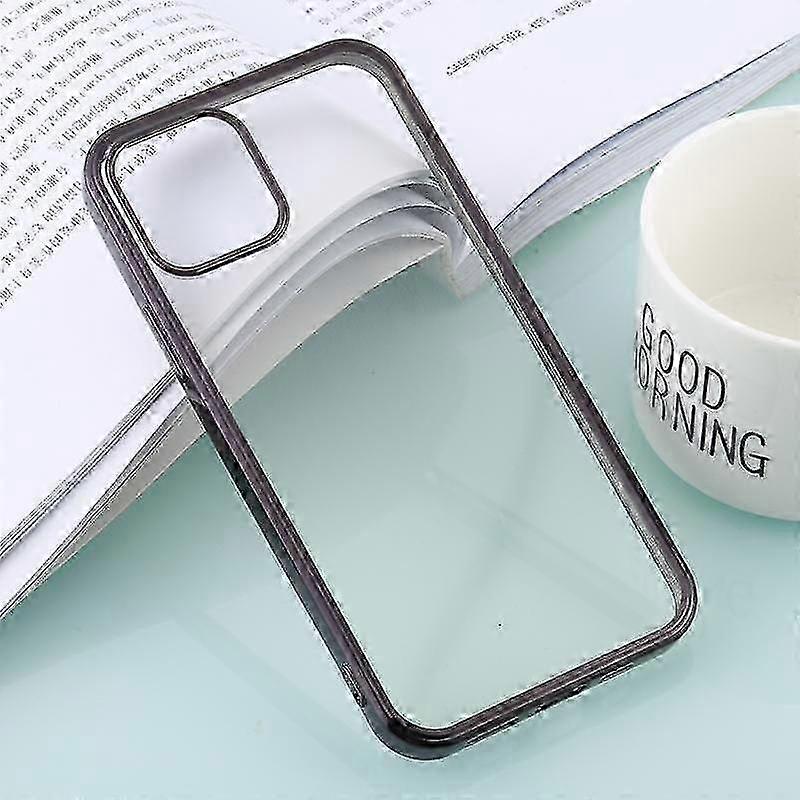 For Iphone 12 Mini Ultra-thin Plating Tpu Protective Soft Case(black)