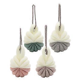 Shower Ball Mesh Pouf for Shower Use 4Pcs Double Color Bath Sponge