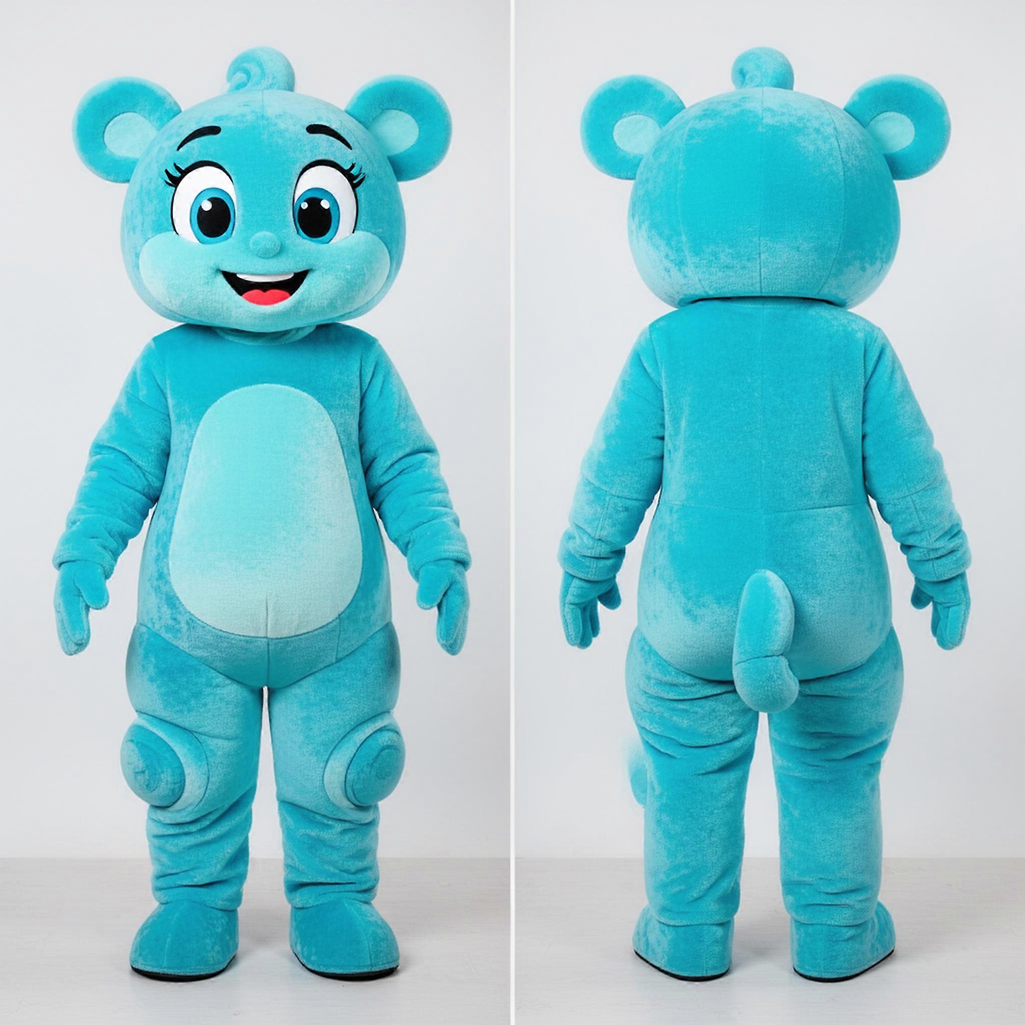 MASTICOT Cyan Flexible Contortionist Mascot