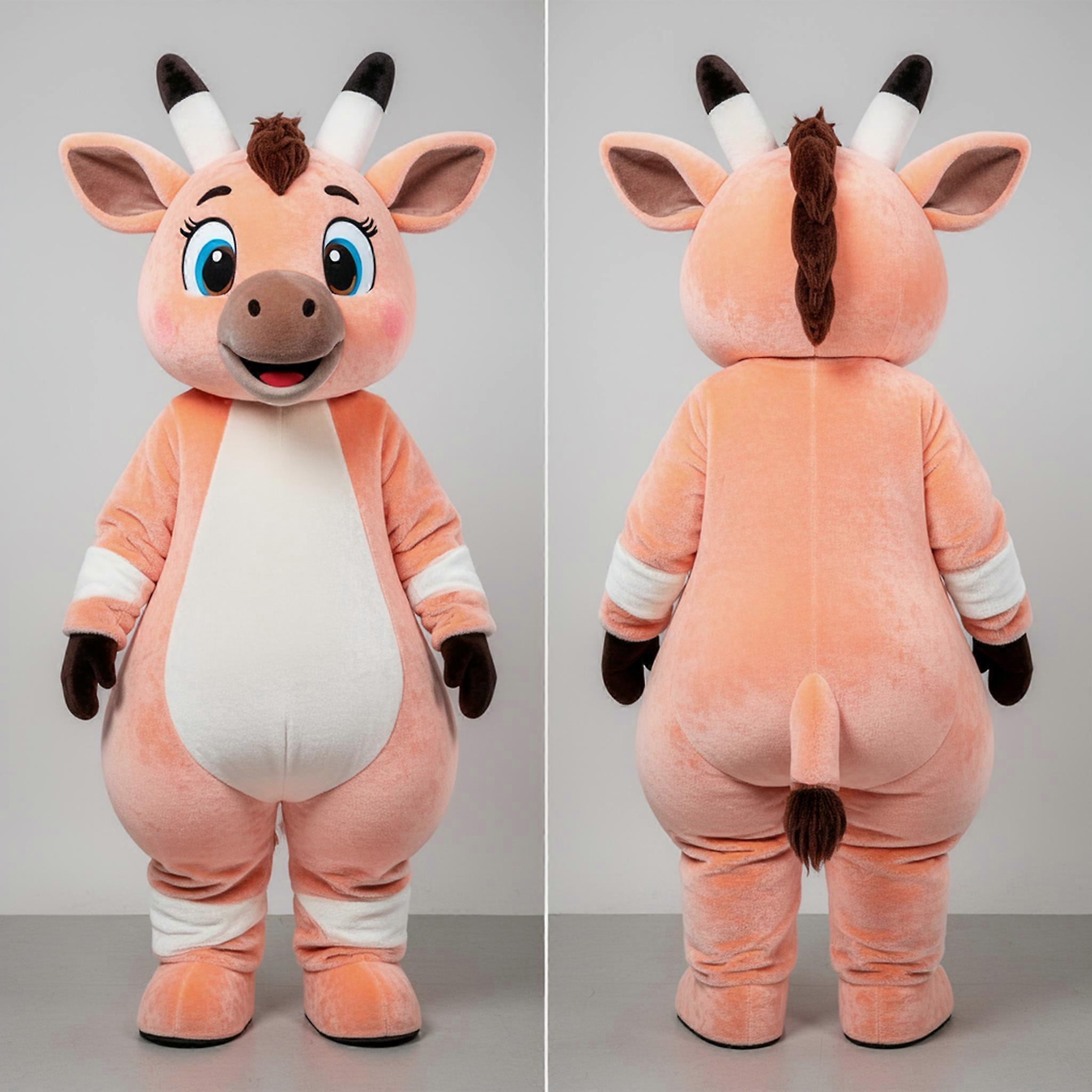 MASTICOT Peach Soft Okapi Mascot