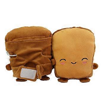 Guanti riscaldanti USB con motivo toast per donna, 1 paio, senza dita