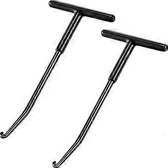 Motorfiets Uitlaat Veer Haken 6.33.1 Inch T-vormige Handvat Veer Trekker Trampoline Veer Installeer Verwijderingsgereedschap voor Motorfiets (2 stuks, zwart)