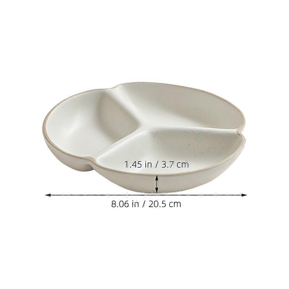Portion Control Plate Ceramic Divided Tray for Portion Management 3-Compartment