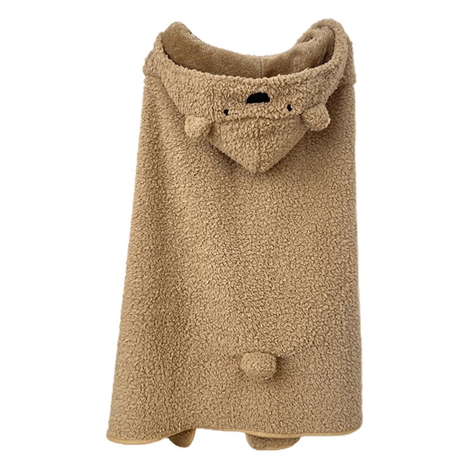 Cloak Blanket with Bear Shape Thickened Soft Comfortable Keep Warmth Design