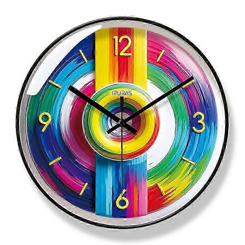 30cm Rainbow Swirl Silent Wall Clock