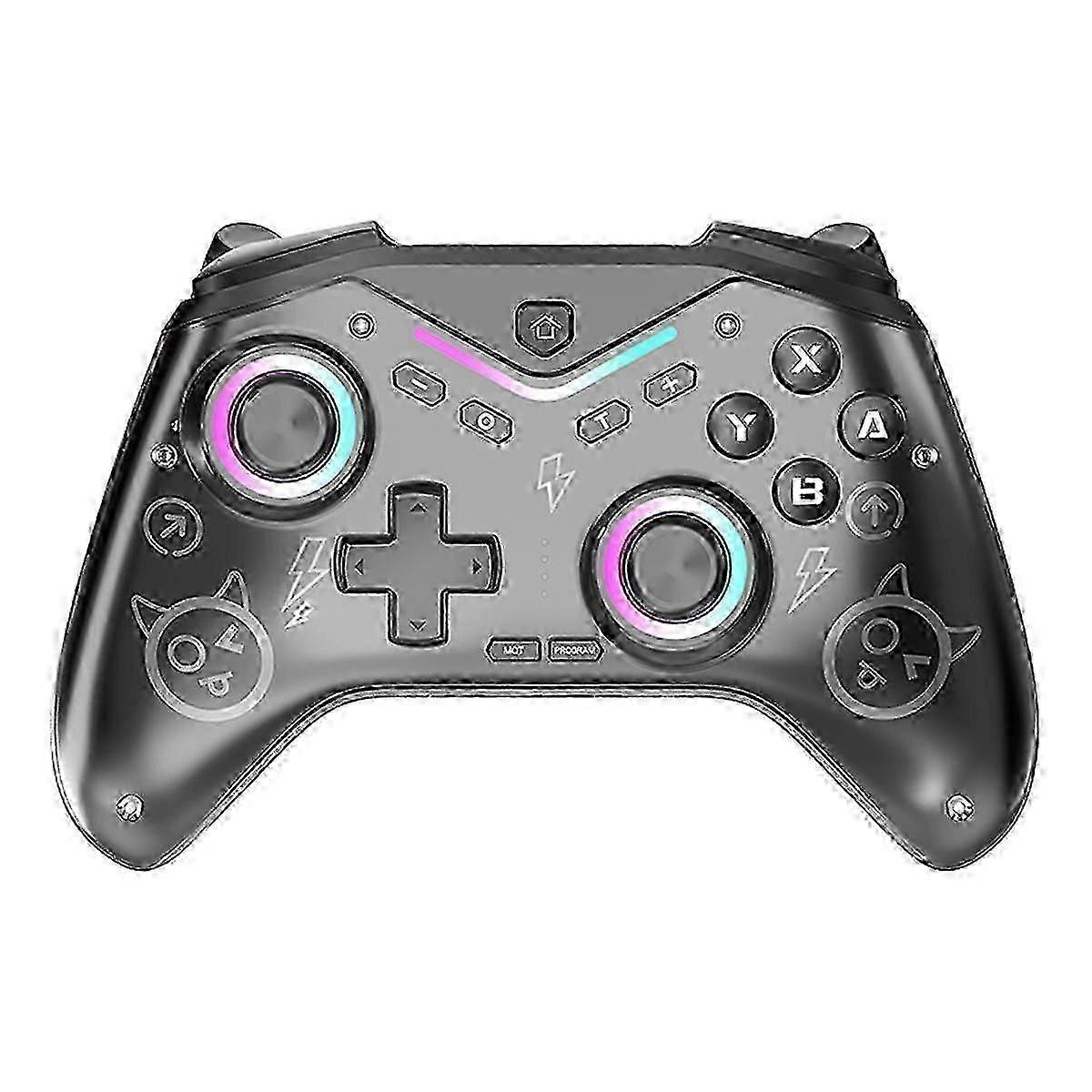 Programmable Wireless Game Controller with Hall Joystick for Switch, Steam, iOS & Android - Black