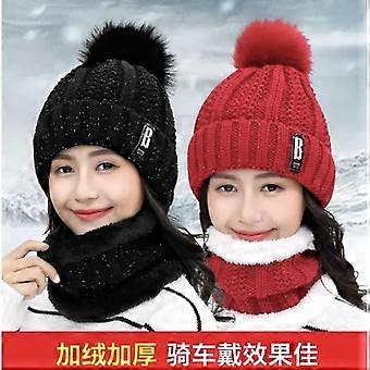 Neue Herbst- und Wintermütze aus Samt mit dickem Ohrenschutz, ideal für Damen beim Radfahren im kalten Winter und Outdoor-Aktivitäten, gestrickt aus Baumwolle