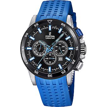 Festina Chrono Bike Watch för män Analog Quartz med silikonarmband F20353/7
