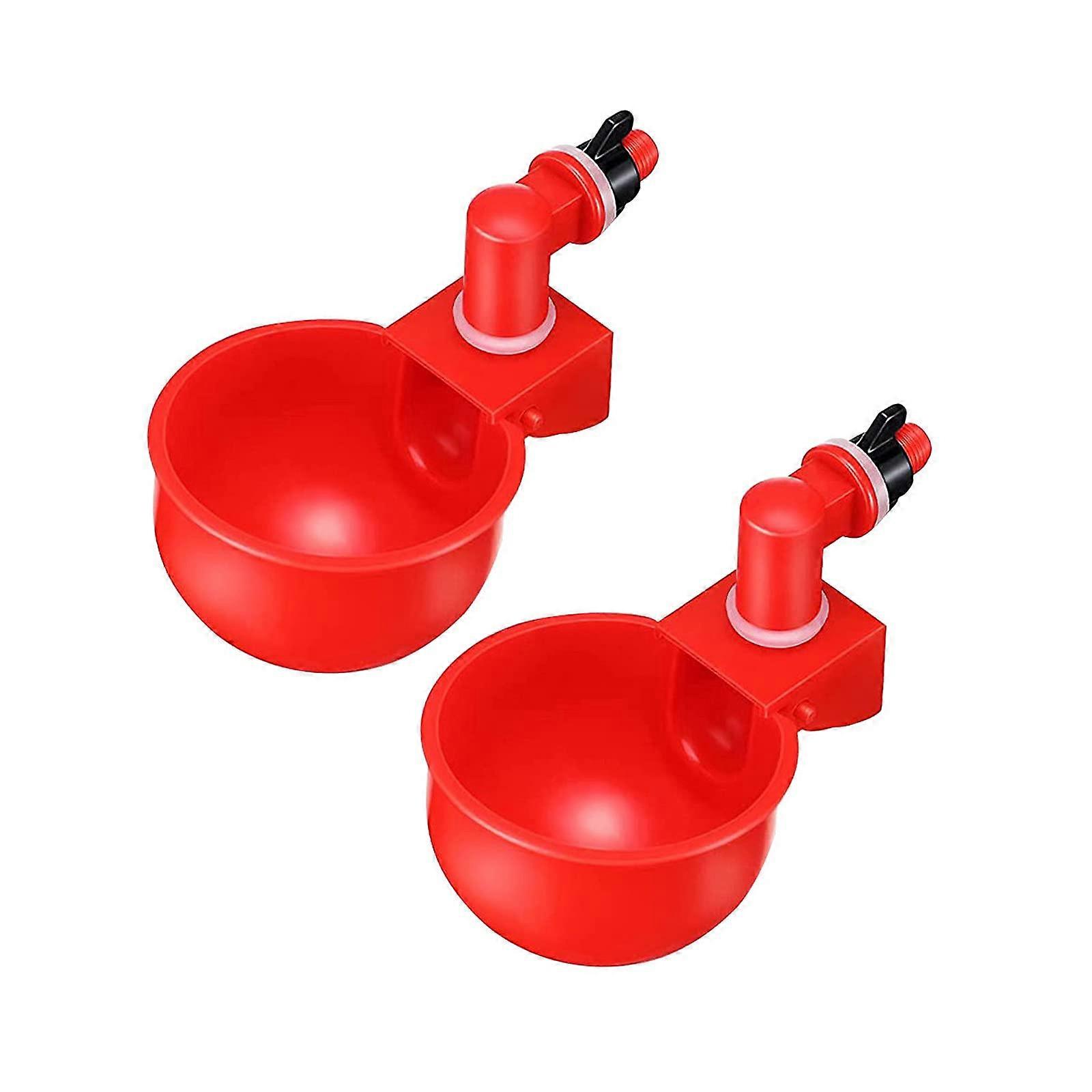 Automatic Chicken Waterer Cups, Threaded Automatic Drinker Cups for Chicken Duck Turkey, 2 Pack