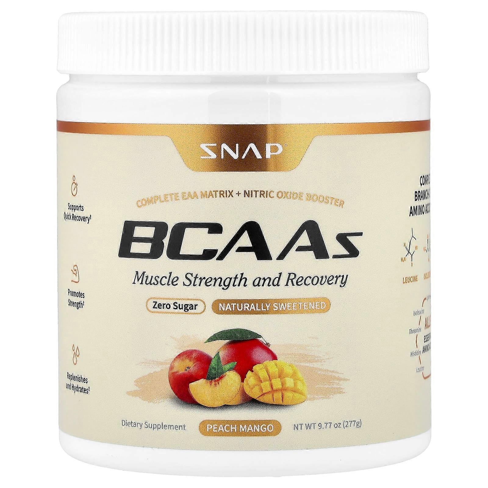 Snap Supplements, BCAAs, Peach Mango, 9.77 oz (277 g)