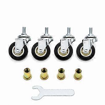 4 swivel casters with brakes, suitable for oil radiators, and easy to install.