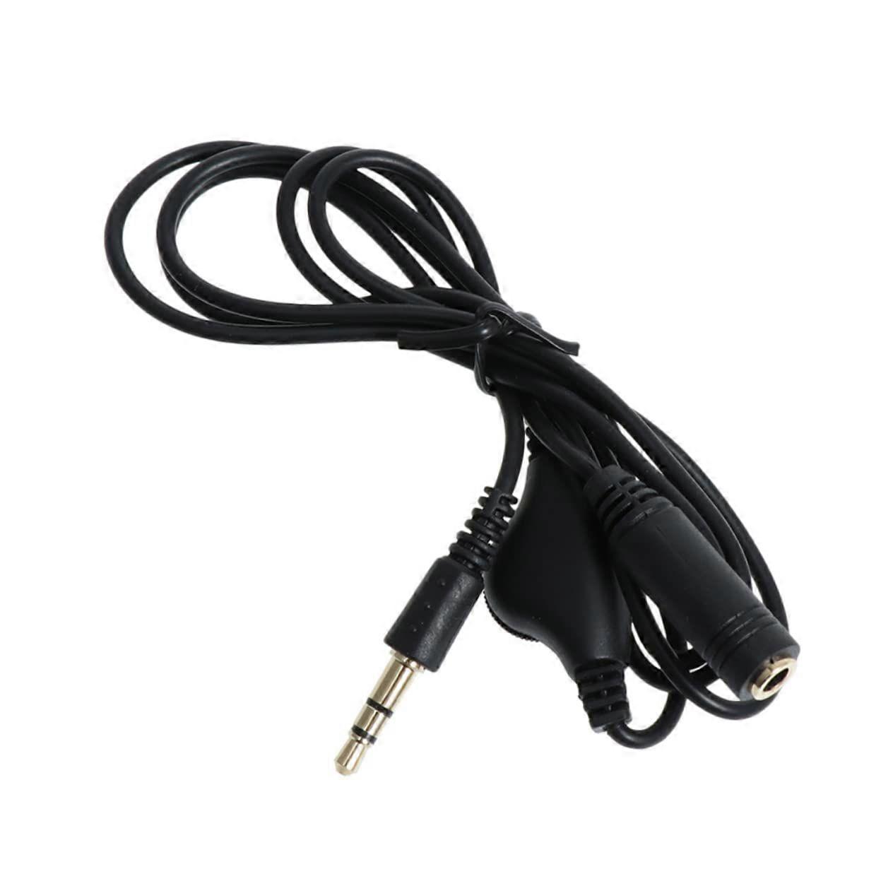3.5mm Audio Extension Cable, 1m Black PVC Copper Adjustable
