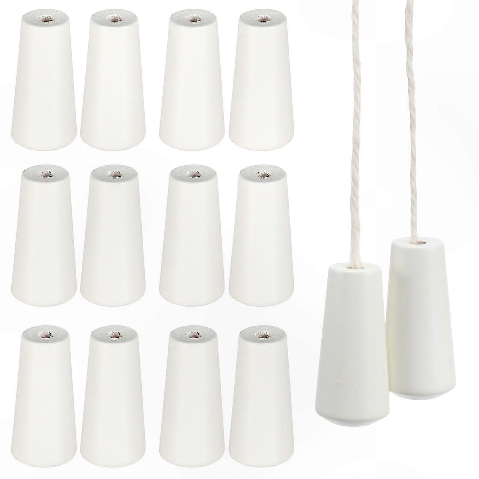 White Wooden Cord Pulls 6 Pack