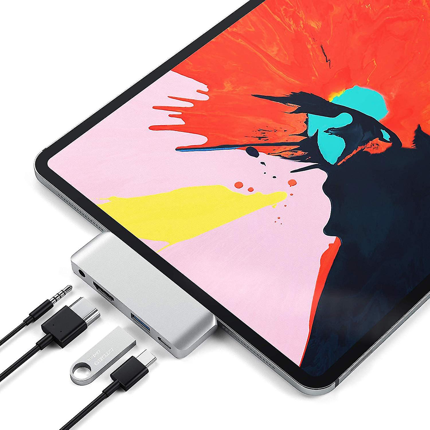 Suitable For Ipad Pro Hub Usb-c To Hdmi+3.5+usb+pd Hub Type-c Docking Station