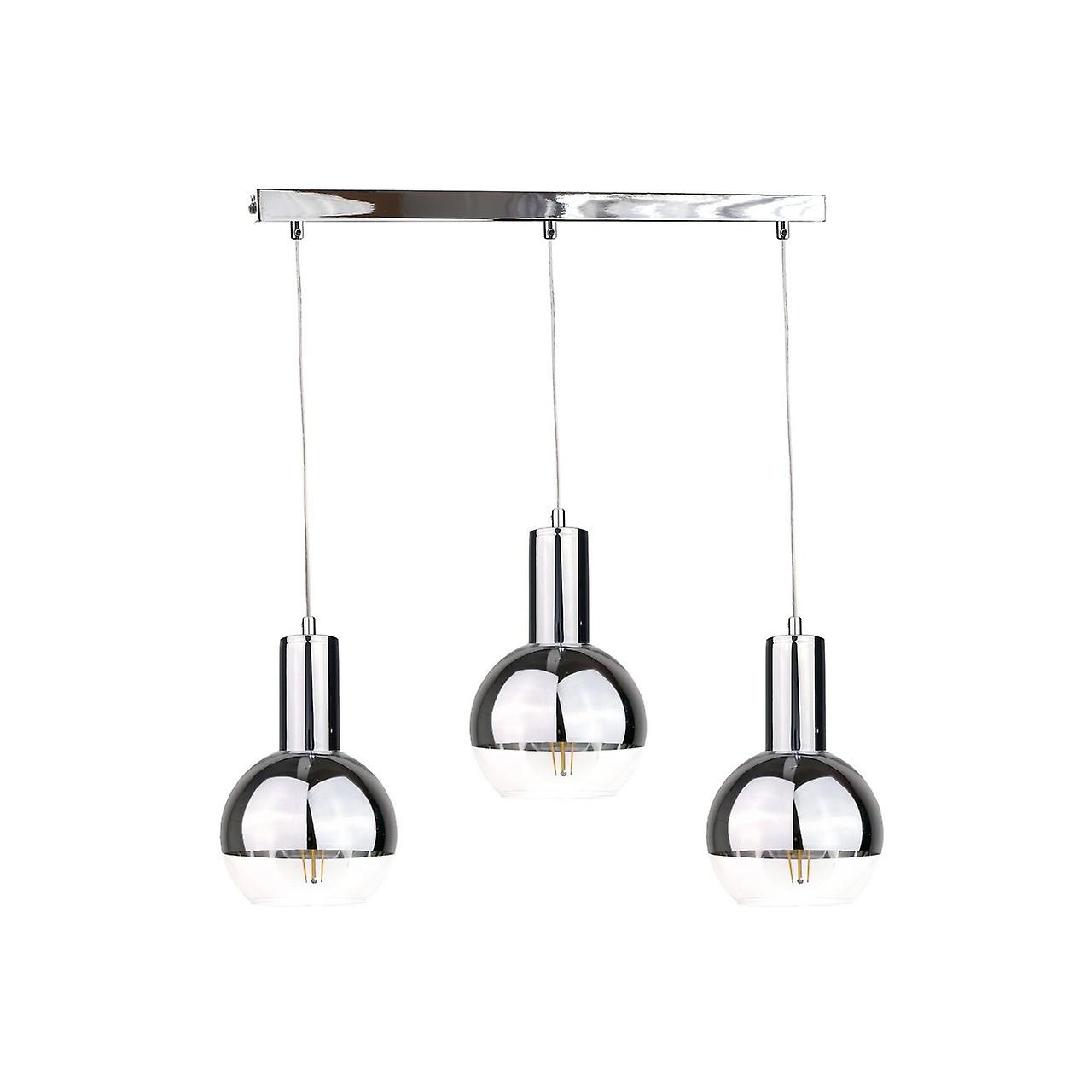 Keter Ice Bar Pendant Ceiling Light Silver, 60cm, 3x E27