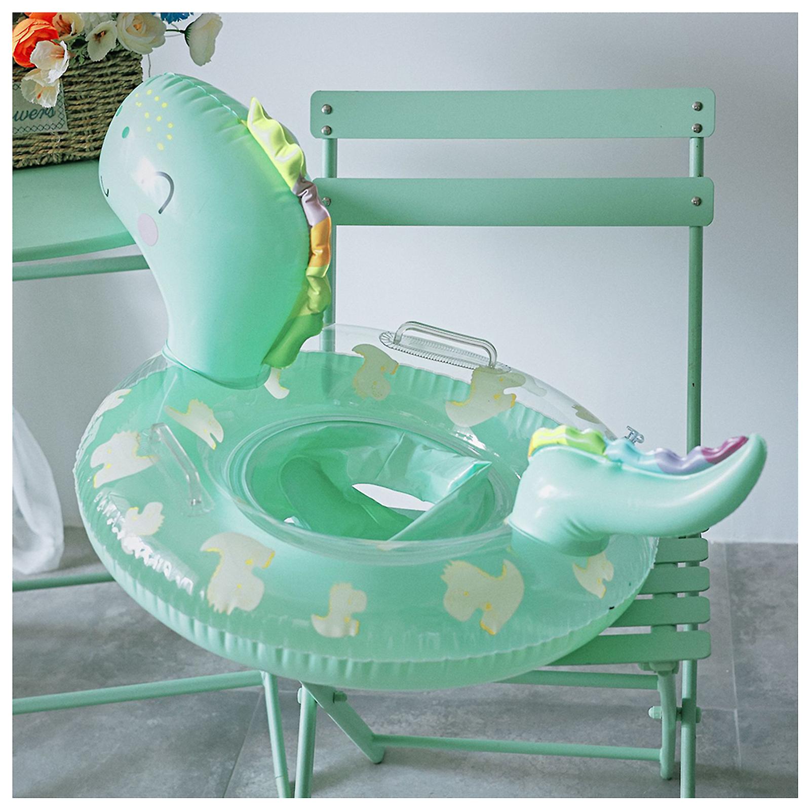 Baby Inflatable Swim Ring Transparent Dinosaur Shape Sitting Pockets Float Ring