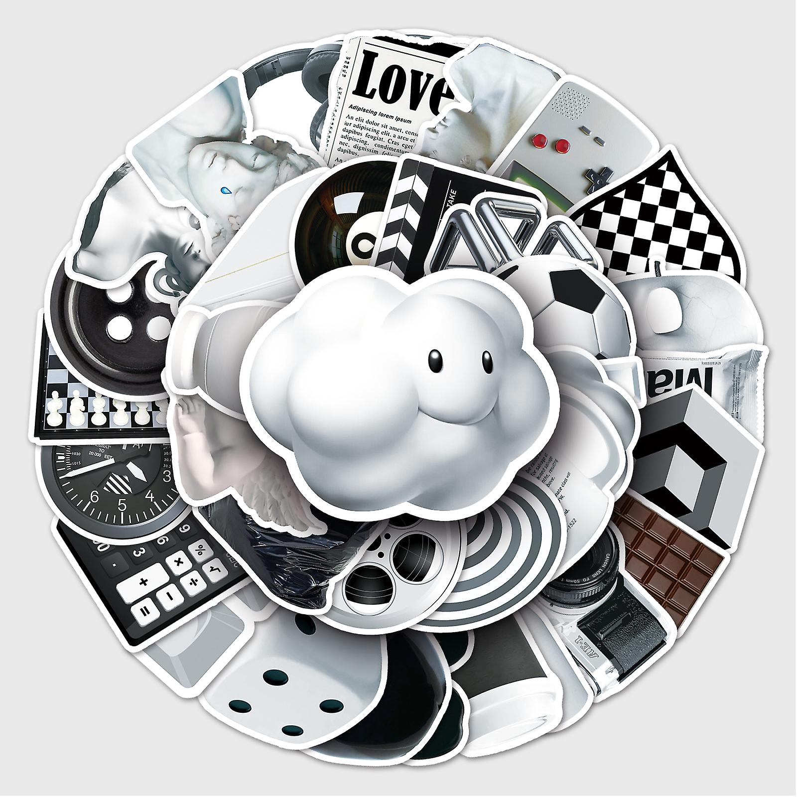 50pcs Aesthetic Simple Style Stickers,No-Repeating Waterproof Stickers for Laptop, Skateboard, Water Bottle, Phone Case