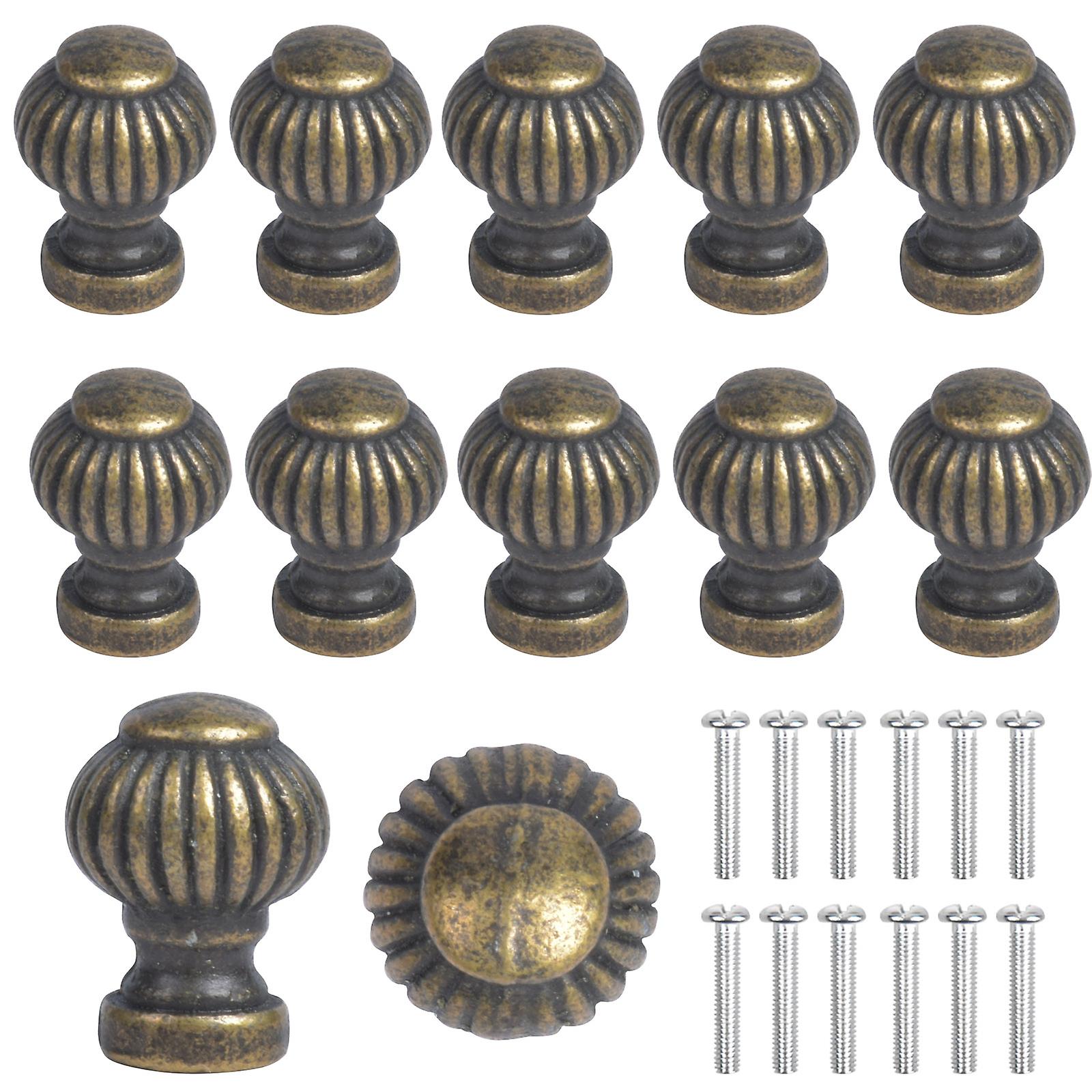 12pcs Furniture Knobs Drawer Knobs Bronze Furniture Handle Vintage