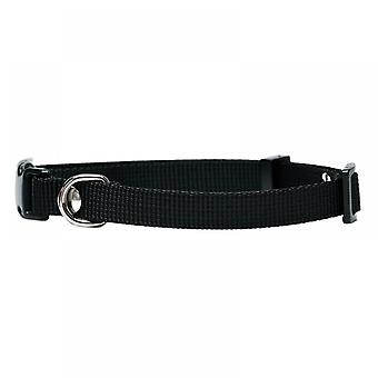 Nylon Adjustable Cat Collar with Bell Reflective Cat Collar Pet Puppy Neck Belt Rope Fabric Cord (Black XS)