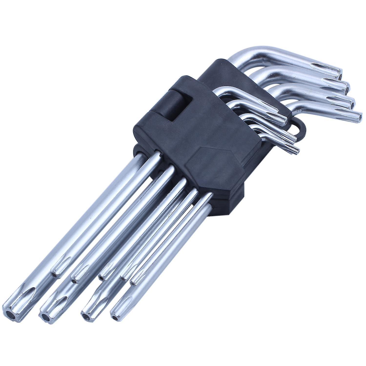 Ensemble de 9x Torx Key Key Expert Hex Hexagonal Star Security Bits Hole T10-T50