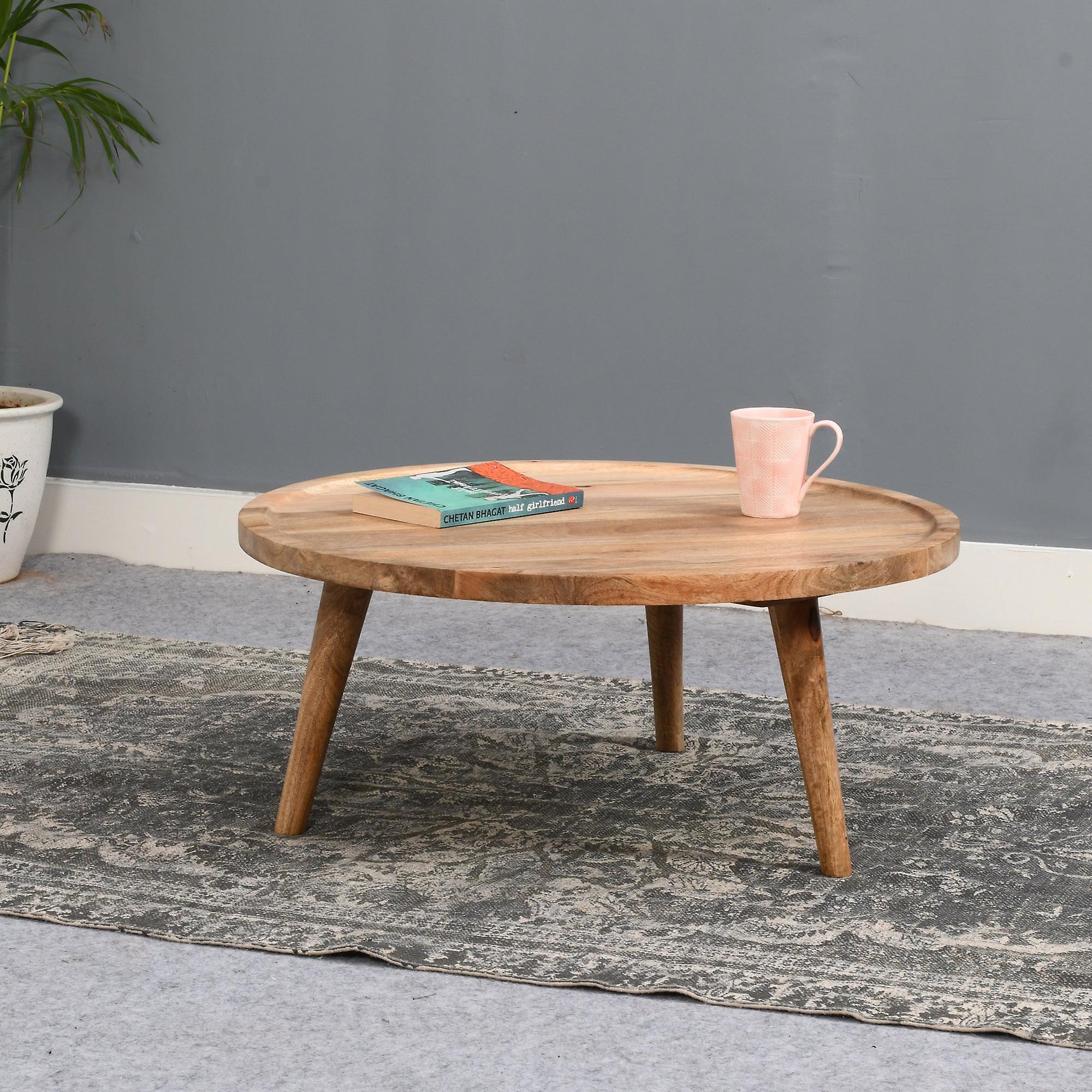 Alteus Light Mango Wood Round Coffee Table