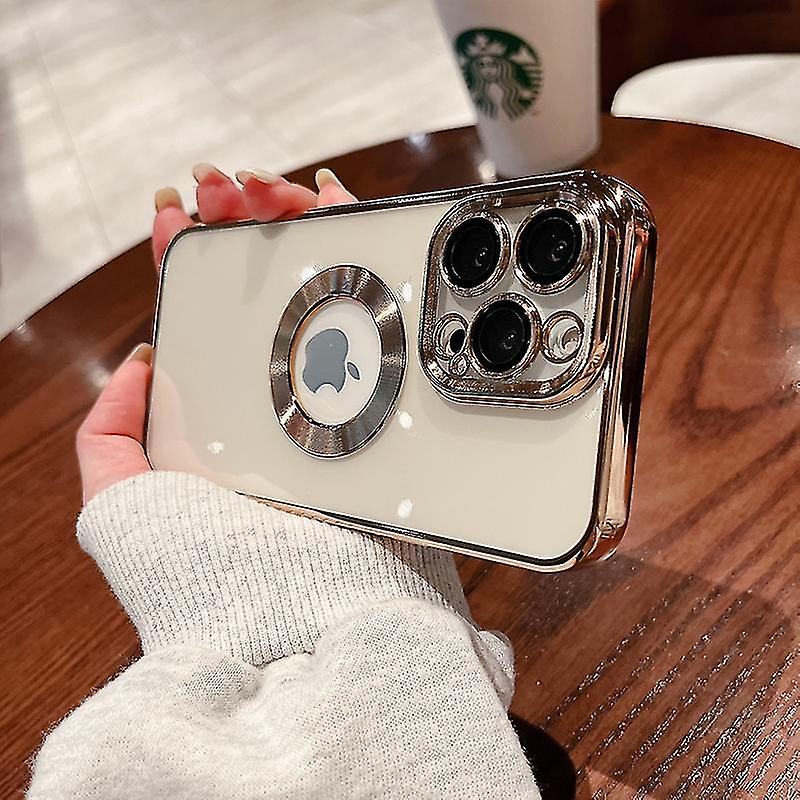 Electroplated Phone Case Compatible Iphone 11 12 13 14 Pro Max Xs X Xr 7 8 Plus Mini Hollow Out Transparent Cases Cover Mobile Phone Case