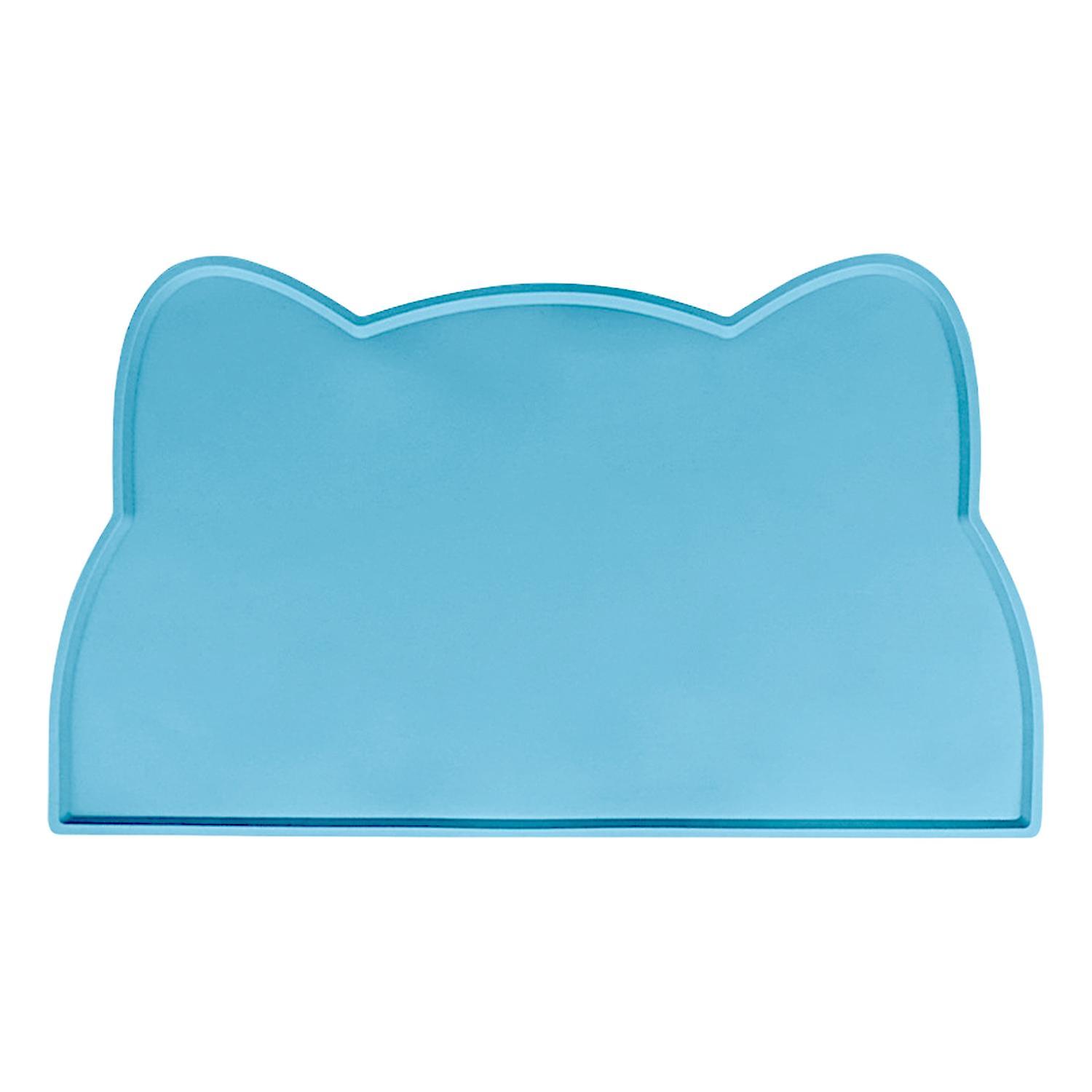 Pet Feeding Mat Strong Flexibility Anti-slip Waterproof Cat Head Shape Cat Dog Silicone Food Mat
