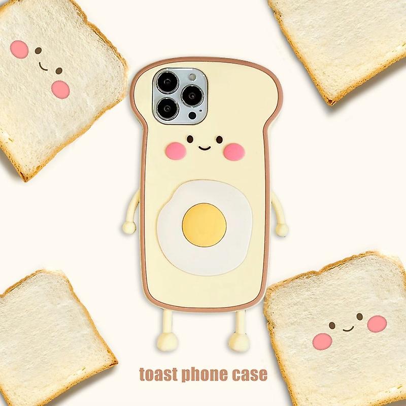 Suitable for Apple iphone11 silicone phone case 12/13/14ProMax Hobo Egg Toast Bread Slam Case