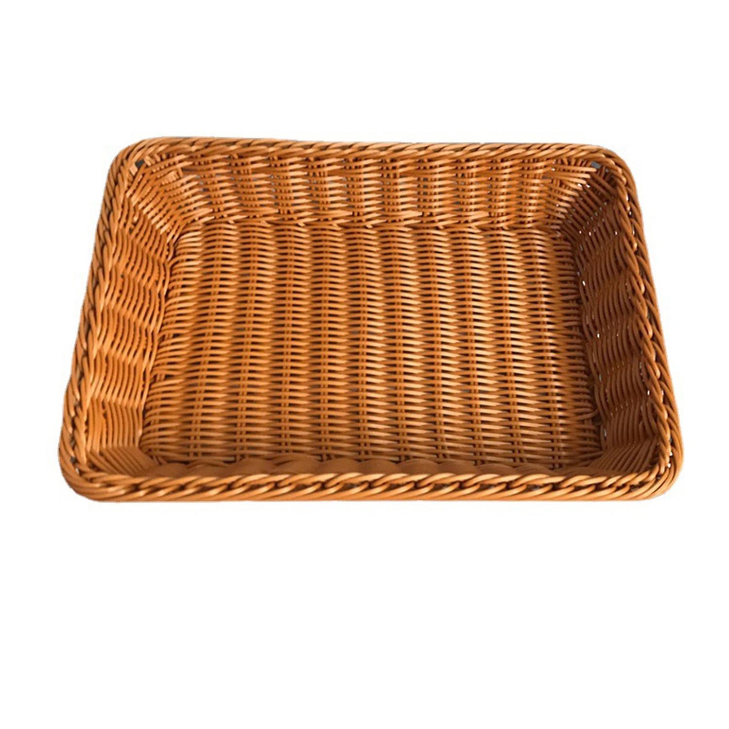 Storage Basket Durable Keep Tidy Lightweight Counter Tabletop Rectangular Woven Tray Home Decor 